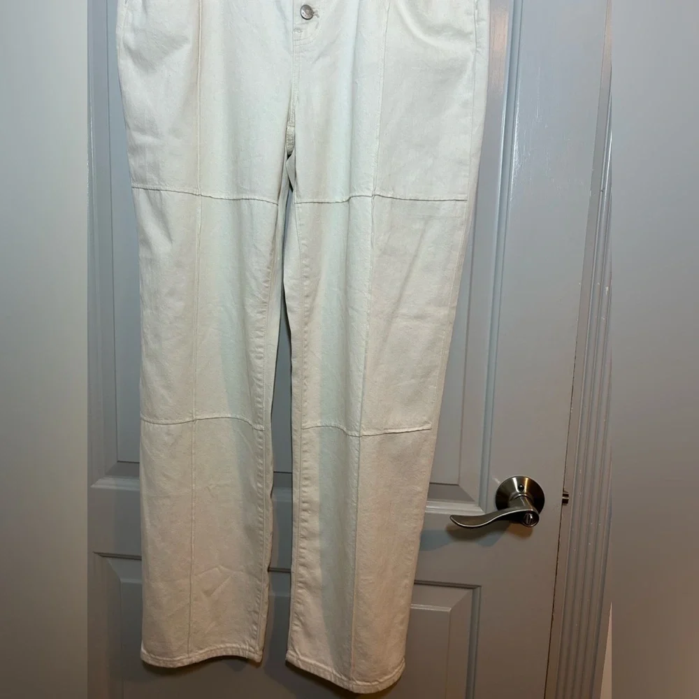 Madewell Baggy Straight High Rise Jeans in Vintage Canvas Cream Size 31 NWT